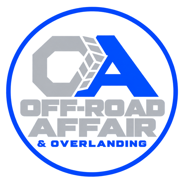 Off-Road Affair blue and gray logo with transparent background